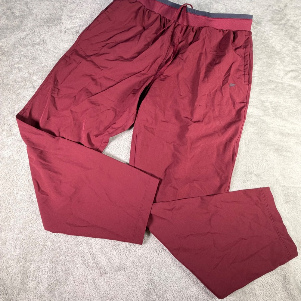 Fabletics Mens XL Go-To Jogger Pants Burgundy Maroon Athletic Drawstring 2253112